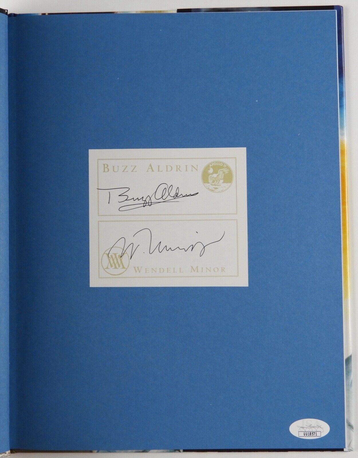 Buzz Aldrin Autograph Signed Book JSA Wendell Minor Reaching For The Moon