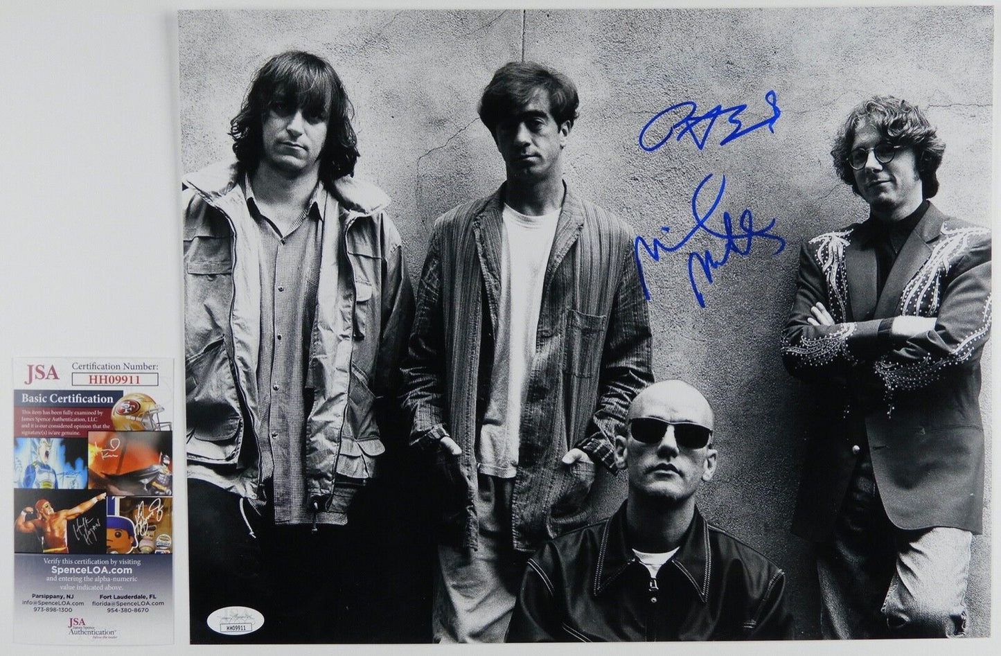 R.E.M. Mike Mills Peter Buck JSA 11x14 Autograph Signed Photo