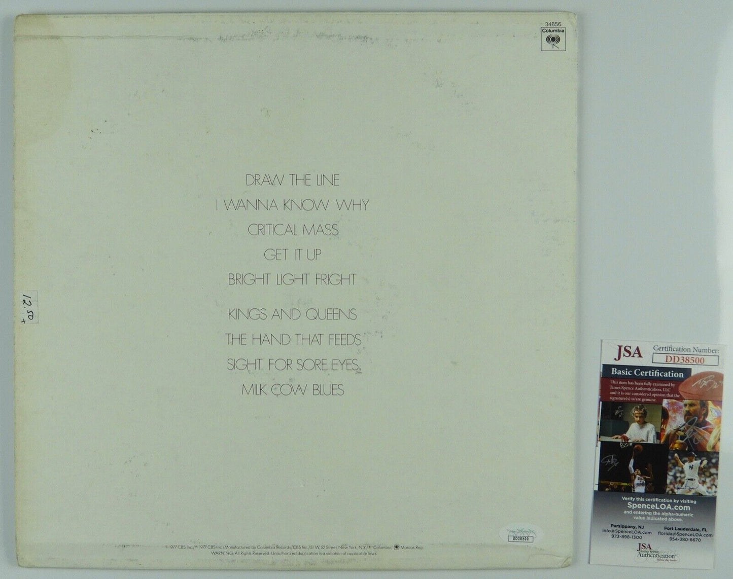 Aerosmith Signed Autograph Album Record JSA Steven Tyler Whittford Hamilton