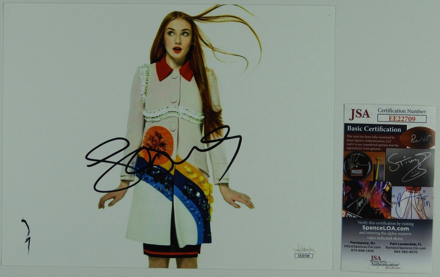 Sophie Turner Game Of Thrones Signed Autograph JSA COA 8 x 10