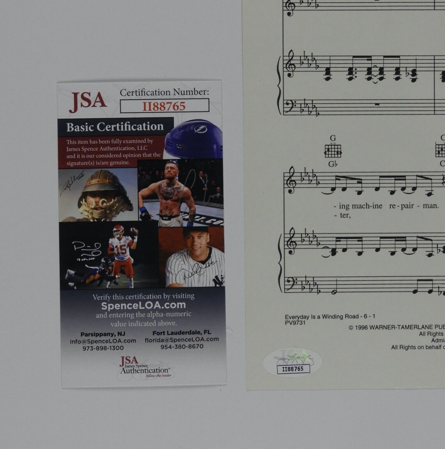 Sheryl Crow JSA Autograph Signed Sheet Music Everyday Is a Winding Road