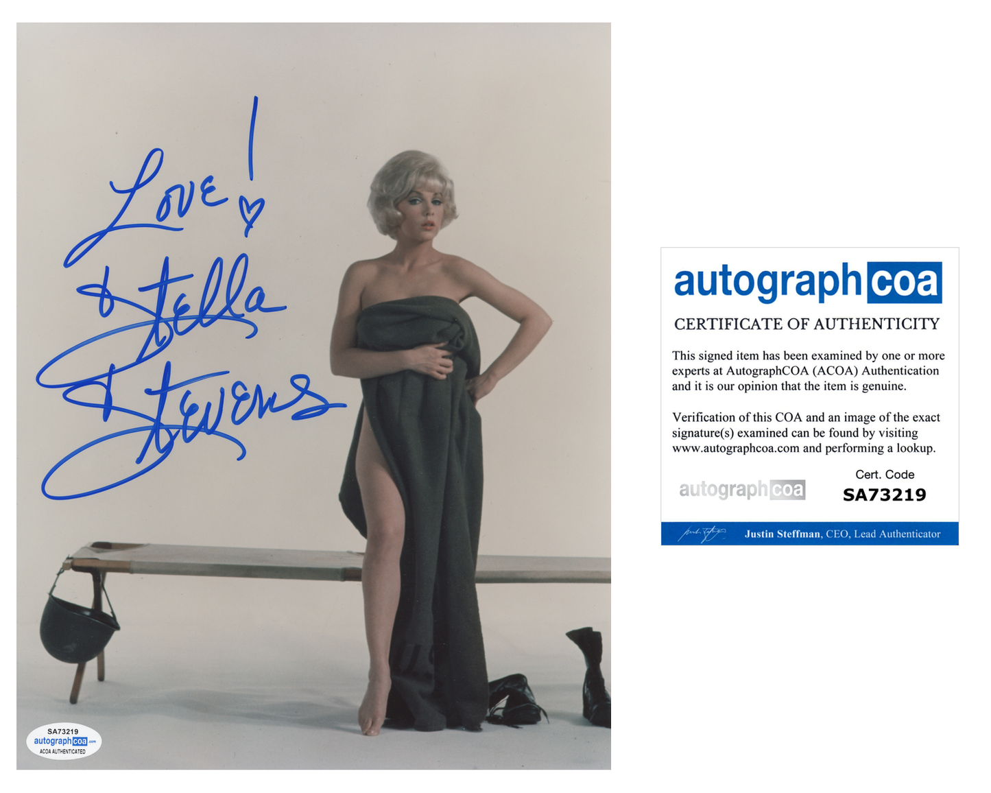Stella Stevens ACOA Signed Autograph 8 x 10 Photo