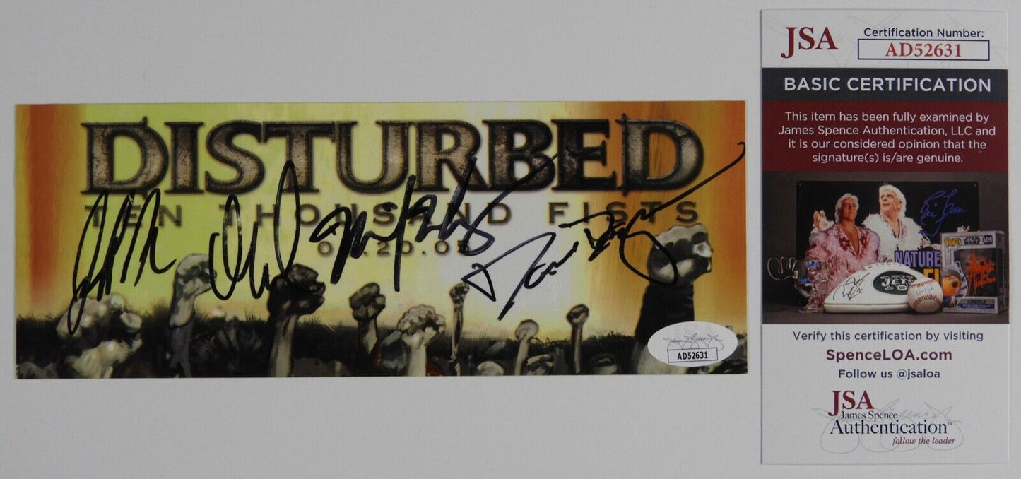 Disturbed JSA Signed Autograph Sticker Fully Signed