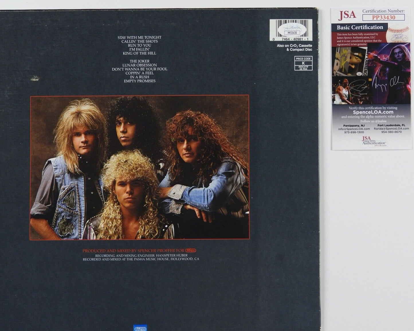 Quiet Riot Sean McNabb JSA Signed Autograph Album Record