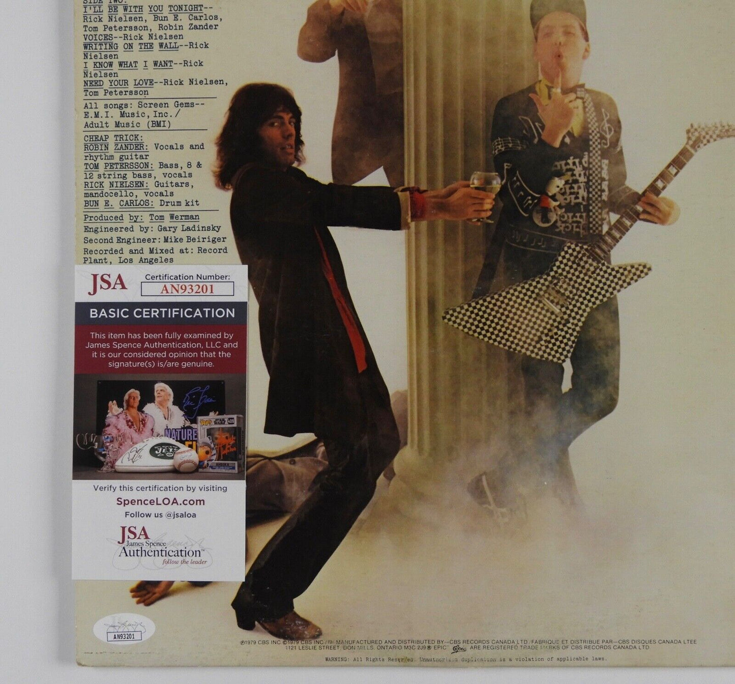 Cheap Trick JSA Signed Autograph Album Vinyl Rick Nielsen Robin Zander +