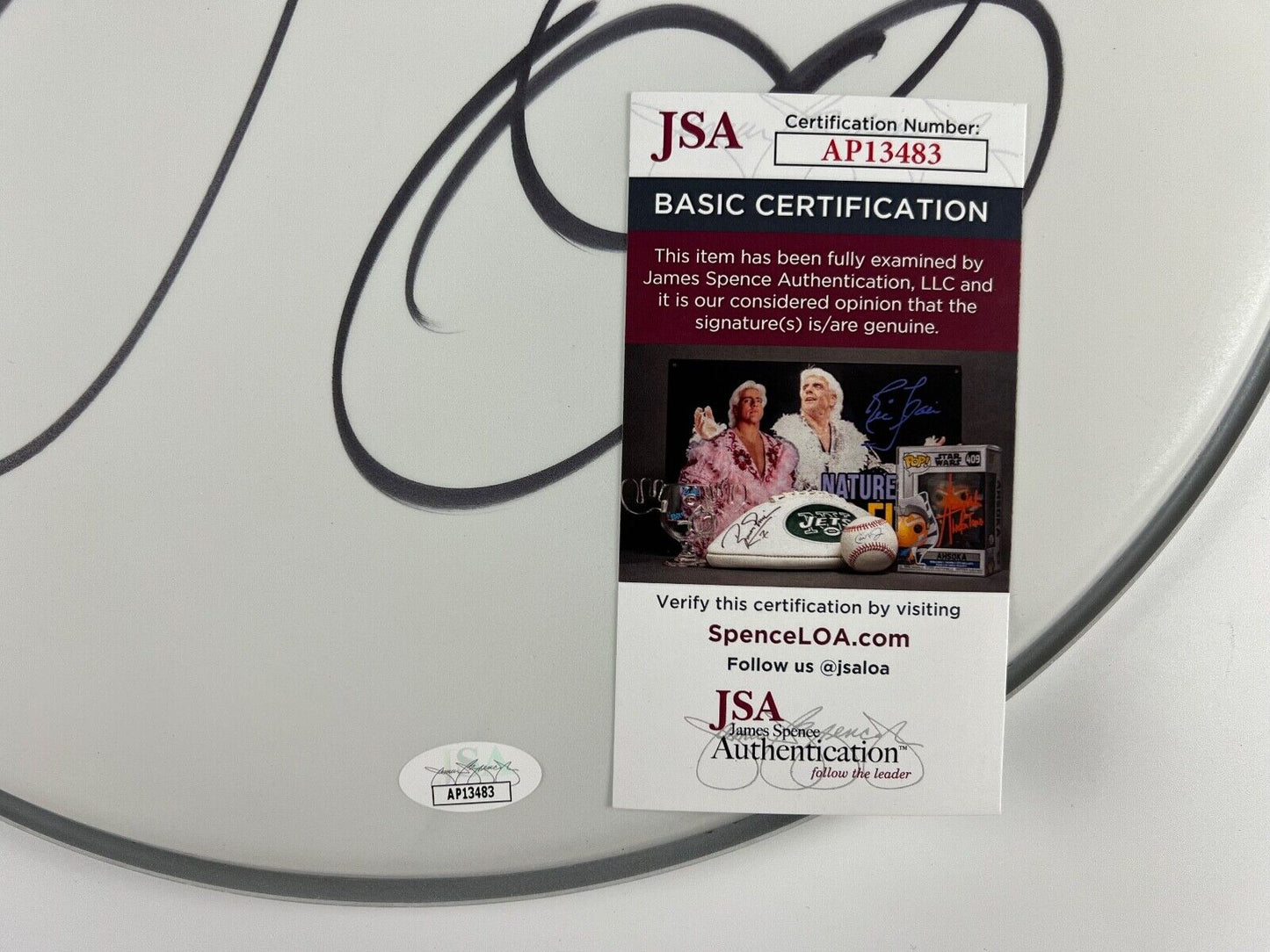 Jason Bonham Autograph Signed Drumhead JSA COA 14"