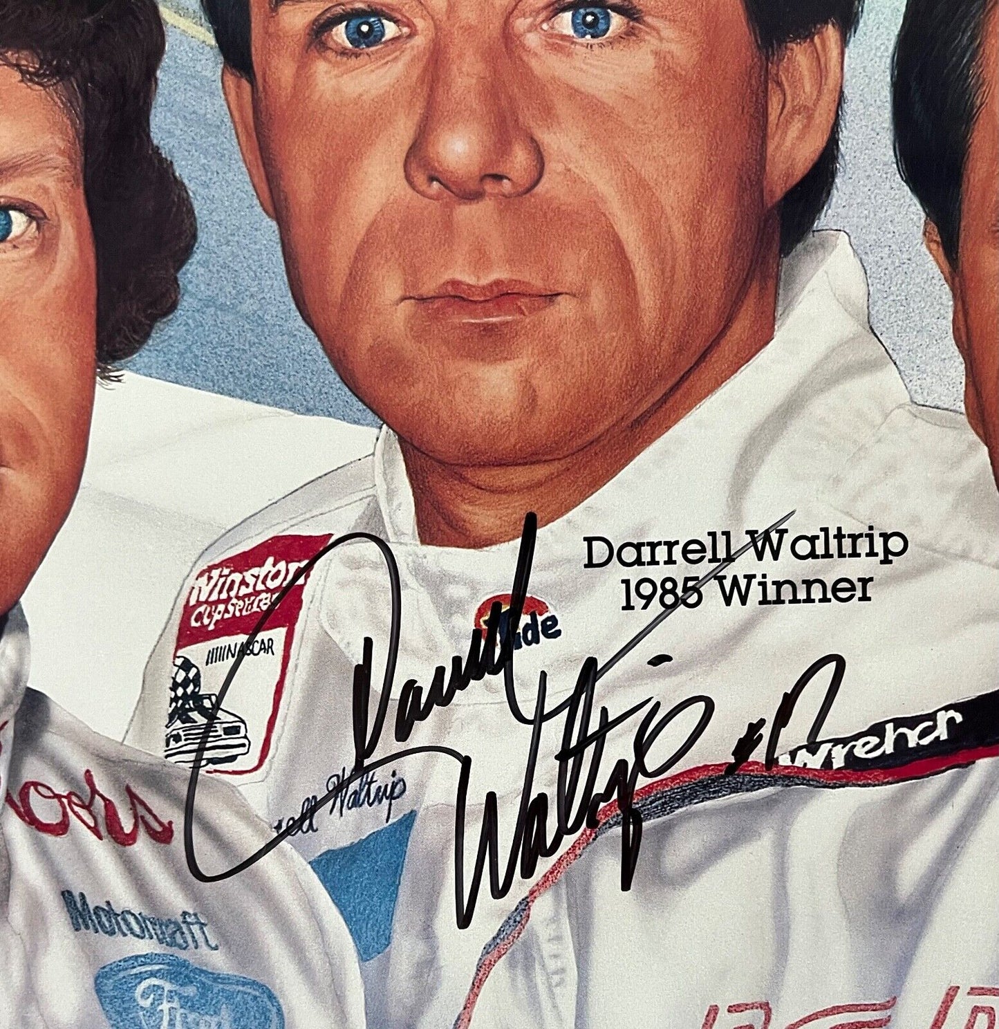 Dale Earnhardt Bill Elliott Darrell Waltrip Beckett Signed Autograph The Winston
