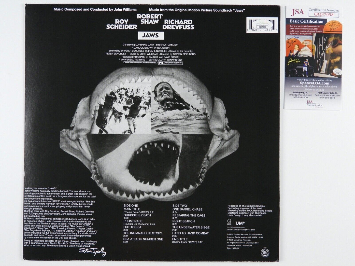 JAWS Richard Dreyfuss JSA Signed Autograph Album Soundtrack LP