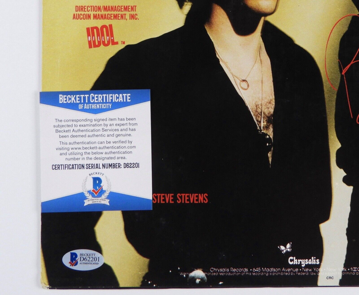 Billy Idol Steve Stevens Beckett Signed Autograph Record Album Rebel Yell