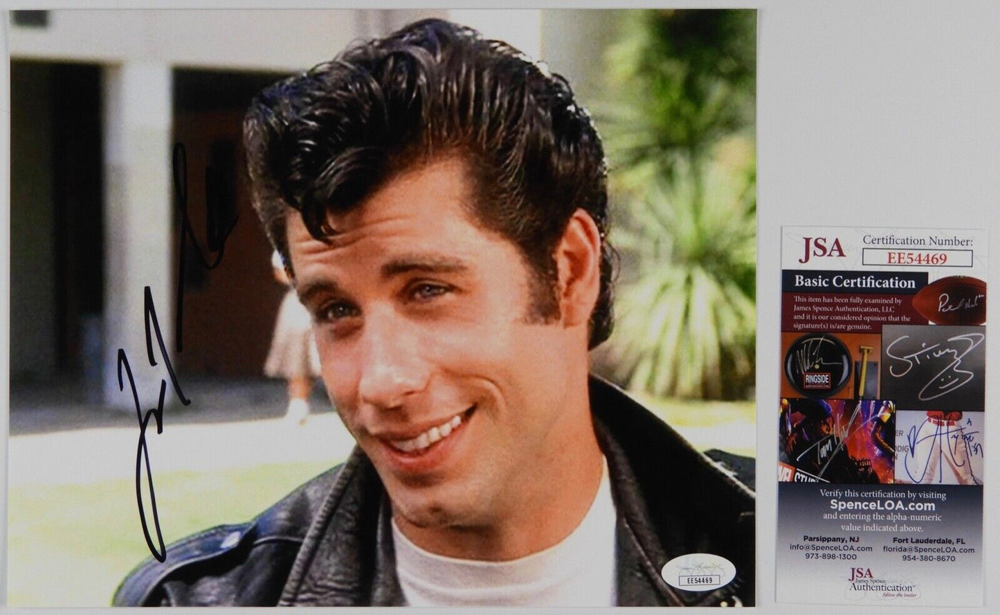 John Travolta Grease Autograph Signed Photo JSA 8 x 10