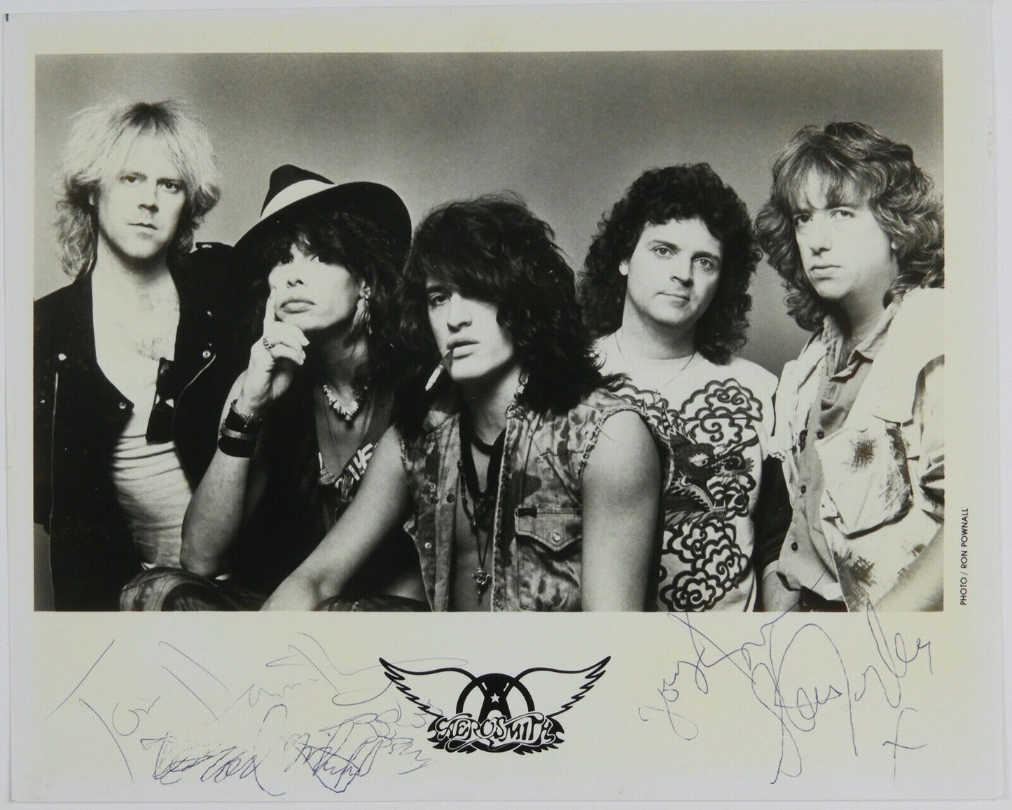 Aerosmith Autograph JSA Signed 8 x 10 Promo Photo Joe Perry Steven Tyler + Fully