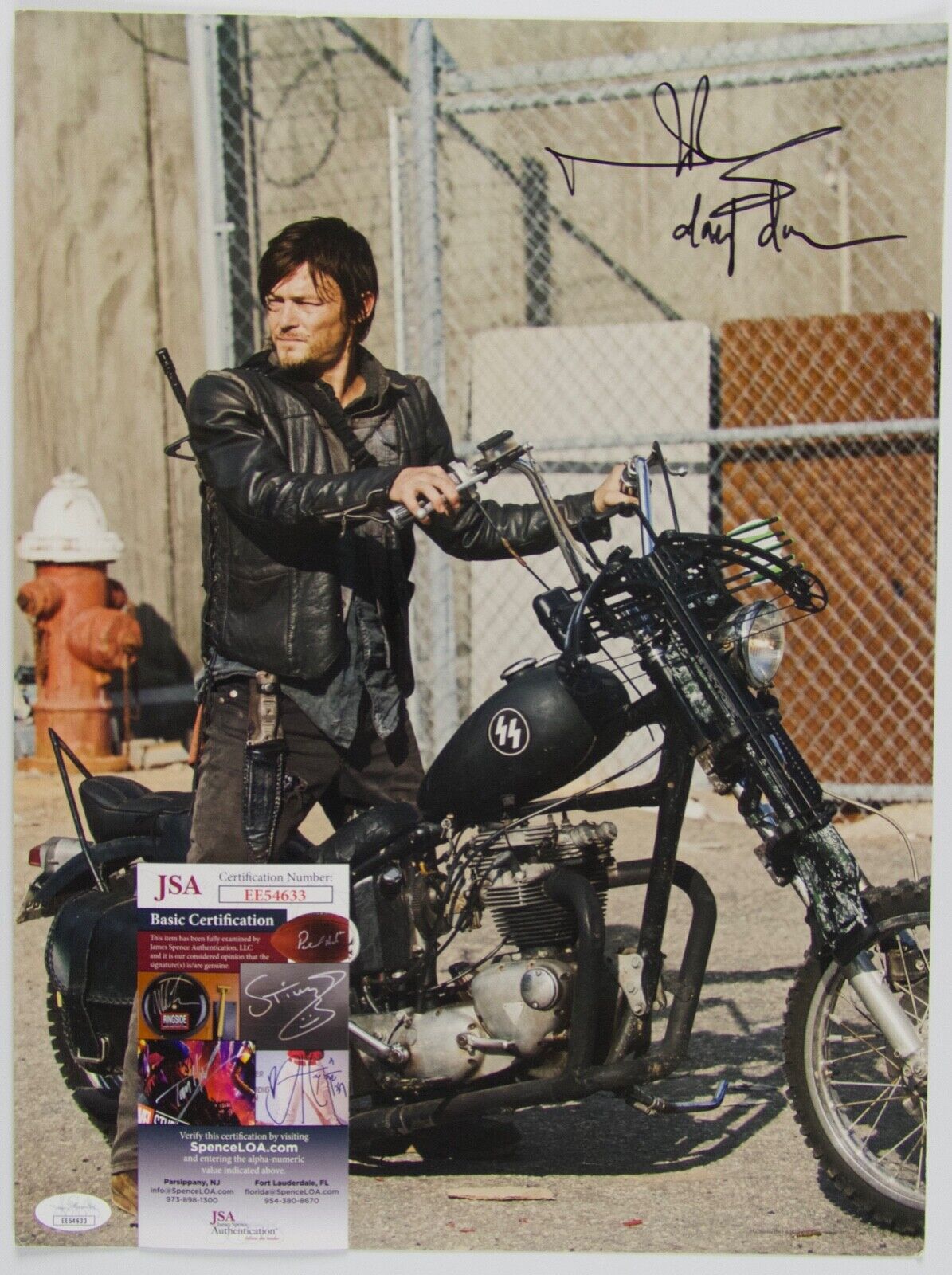 Norman Reedus The Walking Dead Autograph Signed Photo JSA Daryl 16 x 12