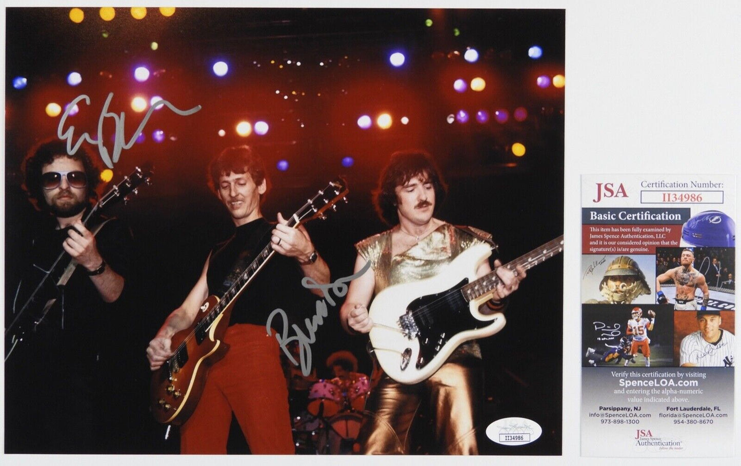 Eric Bloom Buck Dharma Autograph JSA 8 x 10 Signed Photo Blue Oyster Cult