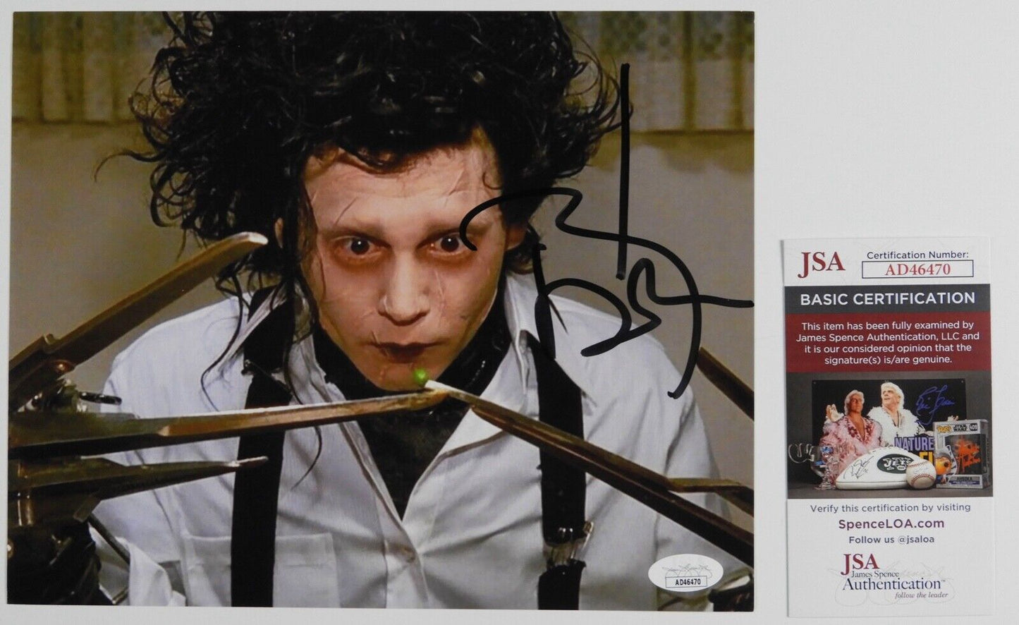 Johnny Depp JSA Signed Autograph 8 x 10 photo Edward Scissorhands