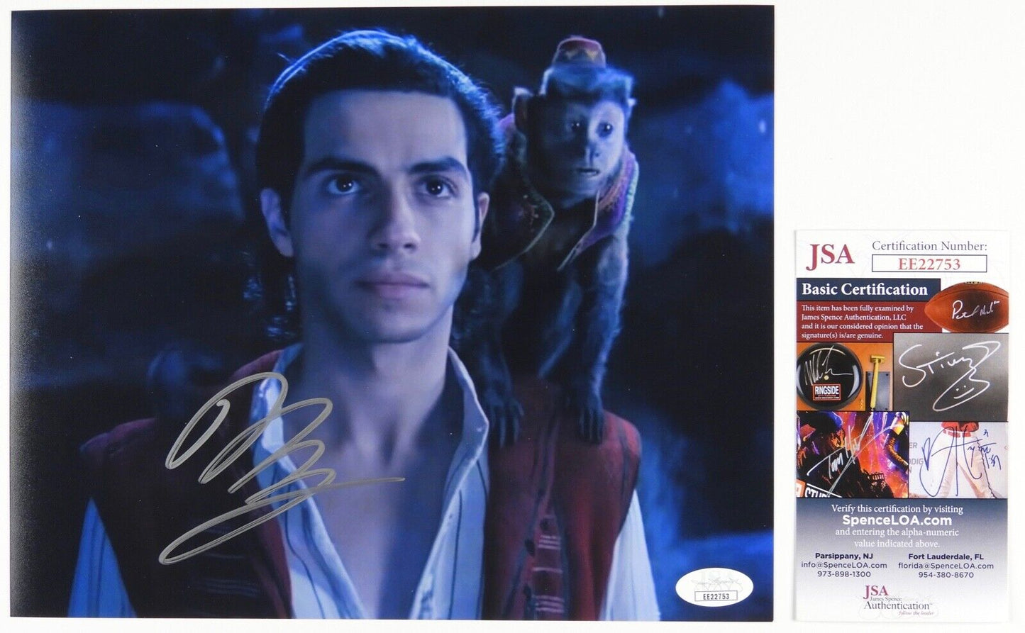 Mena Massoud Aladdin Autograph Signed 8 x 10 JSA COA