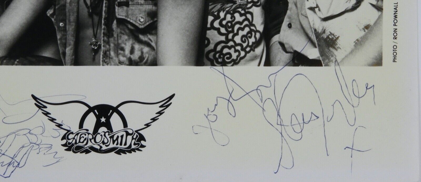 Aerosmith Autograph JSA Signed 8 x 10 Promo Photo Joe Perry Steven Tyler + Fully