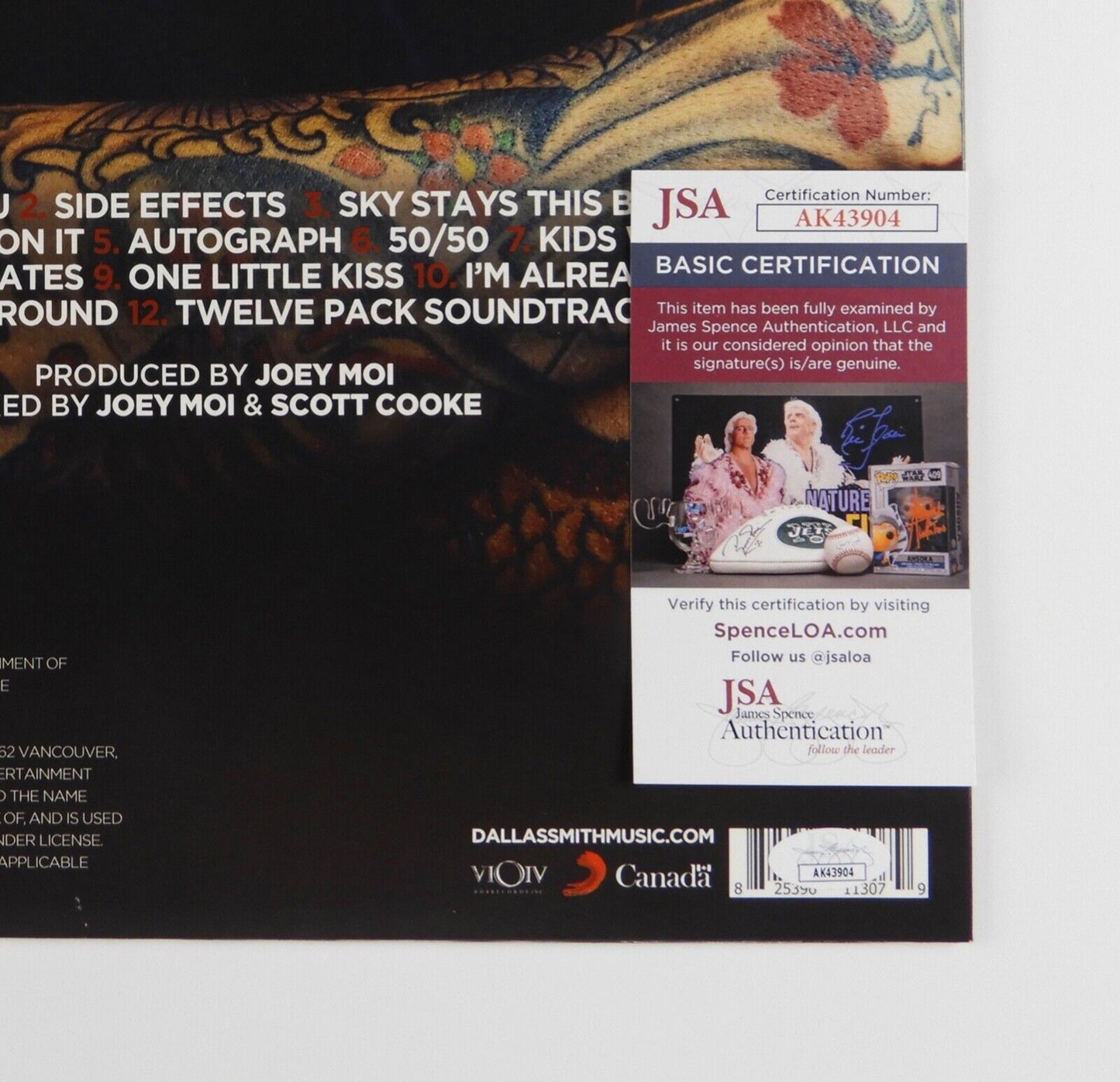 Dallas Smith JSA Signed Autograph Album Record LP Side Effects