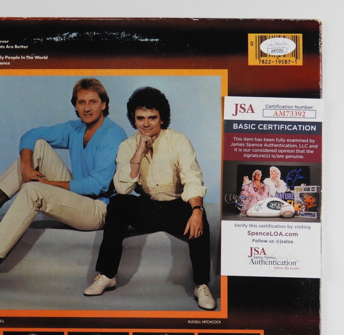 Air Supply JSA Signed Autograph Record Vinyl Graham Russell Hitchock