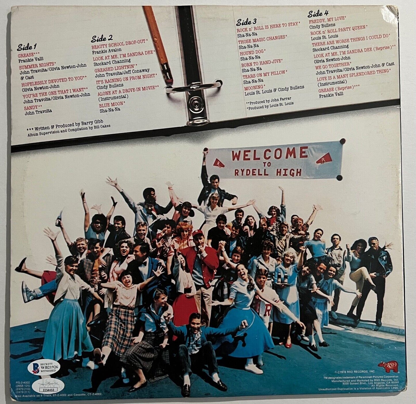Grease JSA Beckett Signed Autograph Soundtrack Olivia Newton-John Travolta Album
