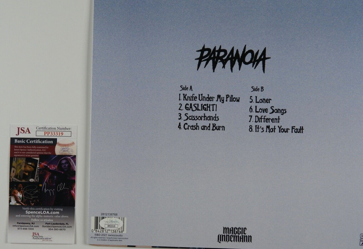 Maggie Lindemann JSA Signed Autograph Album Record Paranoia