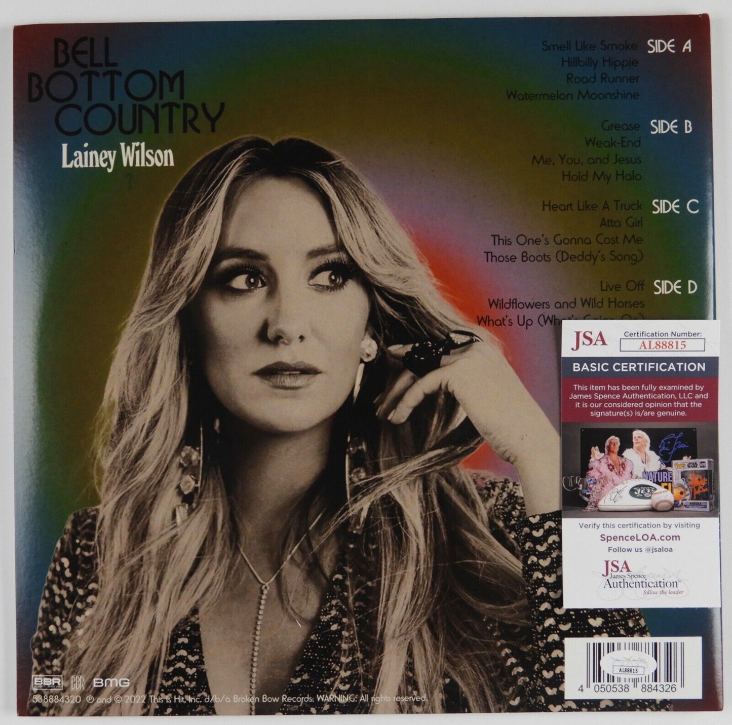 Lainey Wilson JSA Signed Autograph Album Record Bell Bottom Country