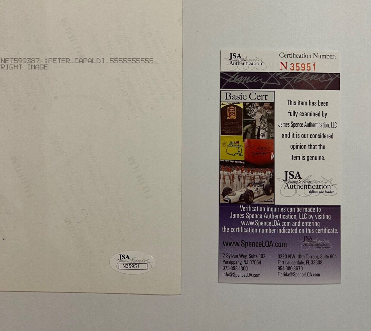 Peter Capaldi Doctor Who Autograph Signed Photo JSA COA 8 x 10 Dr Who