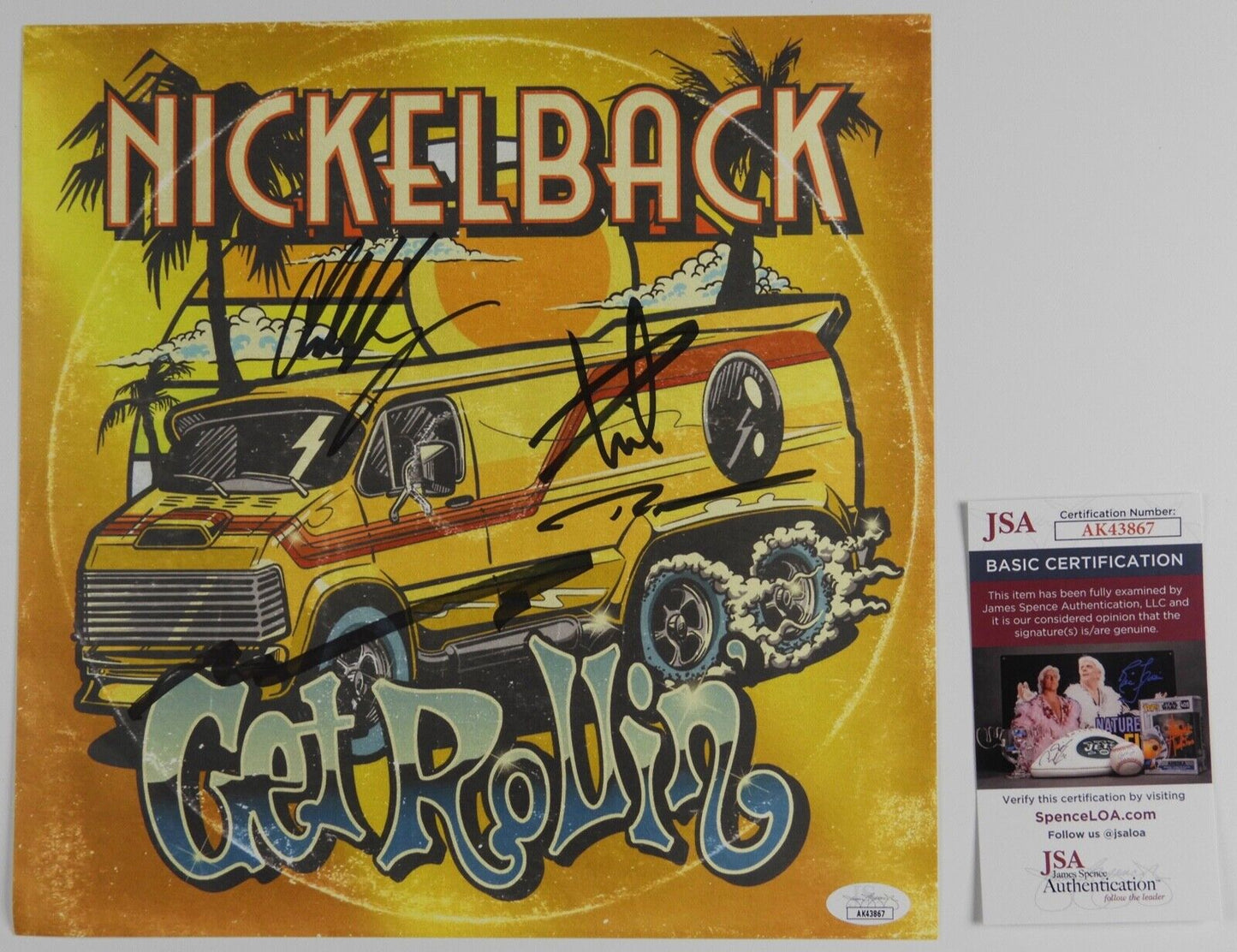 Nickelback JSA Fully Signed Autograph Album Insert Get Rollin'