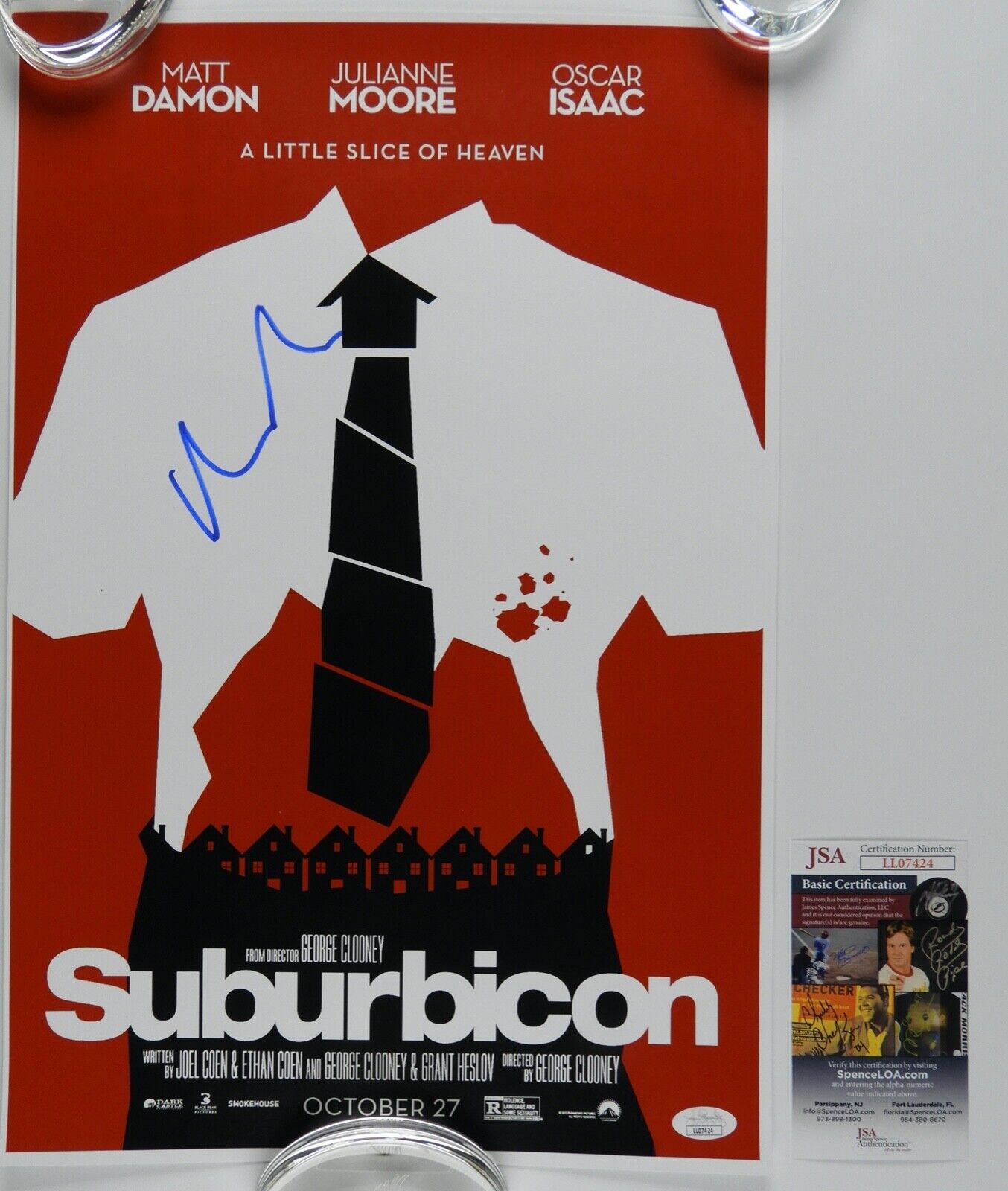 Matt Damon JSA Signed Autograph 12 x 18 poster on Card Stock Suburbicon