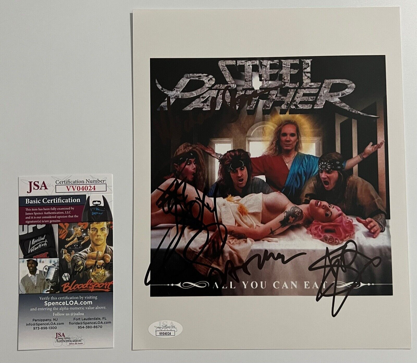 Steel Panther Fully Signed Signed JSA Autograph Photo 8 x 10 Michael Starr Stach