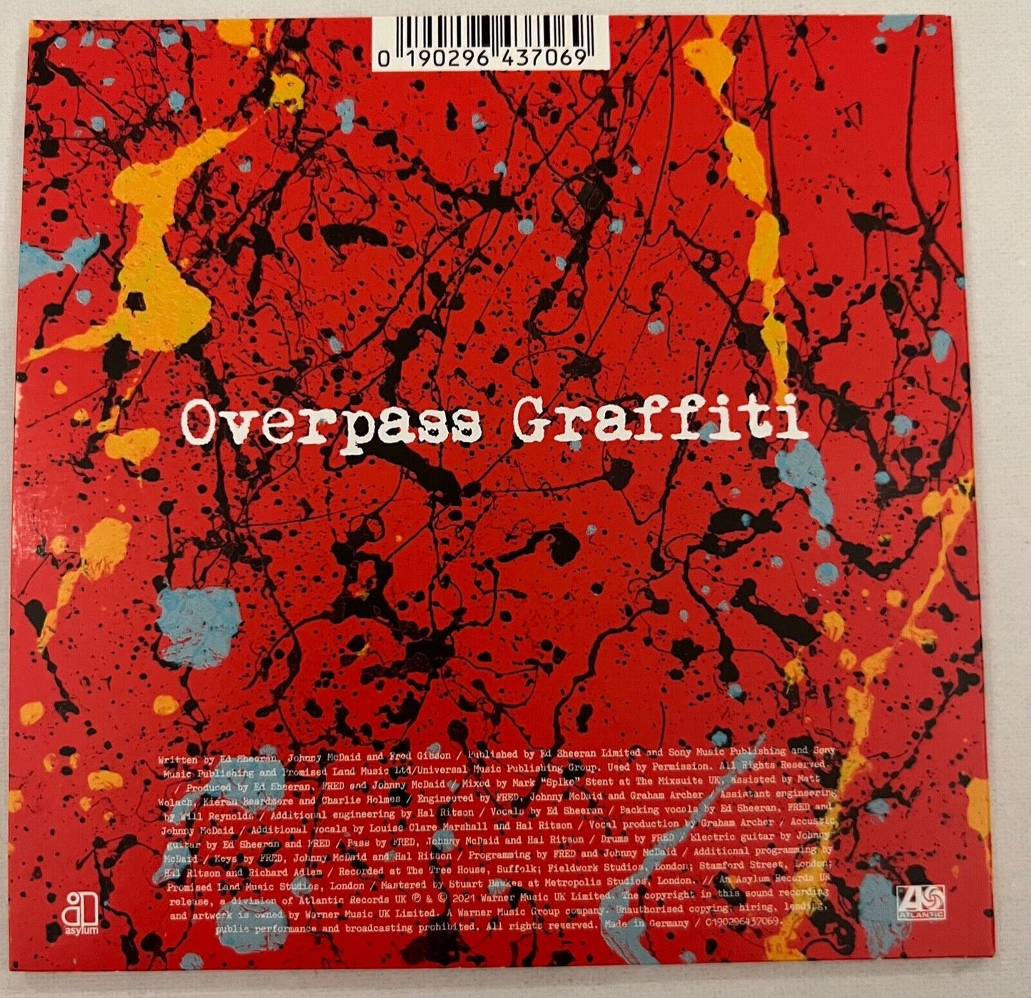 Ed Sheeran Signed Autograph Overpass Graffiti CD Single Still Sealed