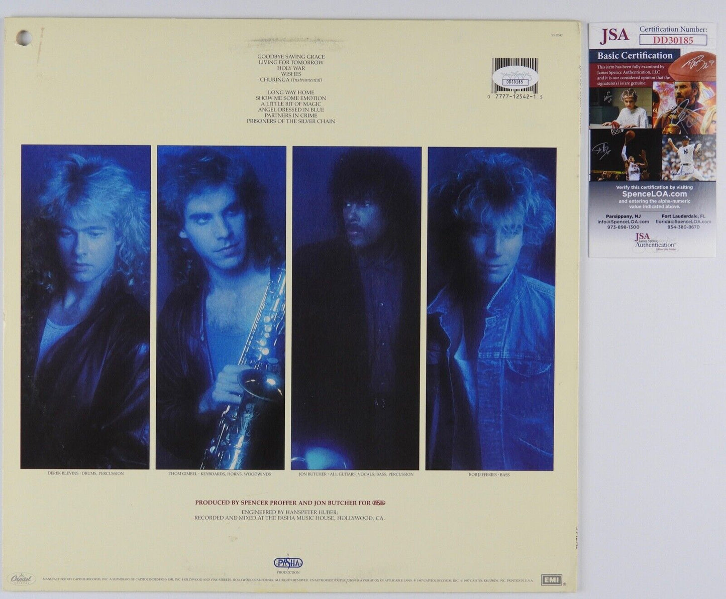 Jon Butcher Signed Autograph JSA Record Album Vinyl LP Wishes