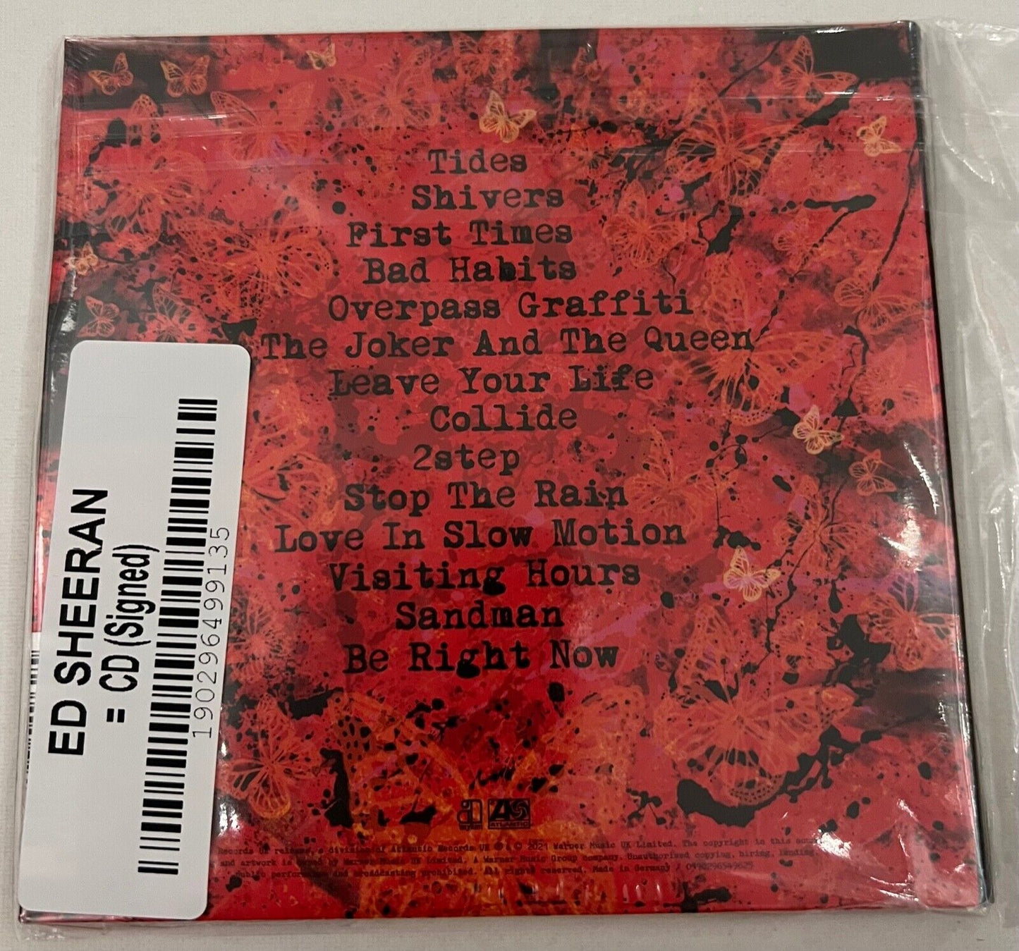 Ed Sheeran Signed Autograph = FULL CD Red Card Still Sealed