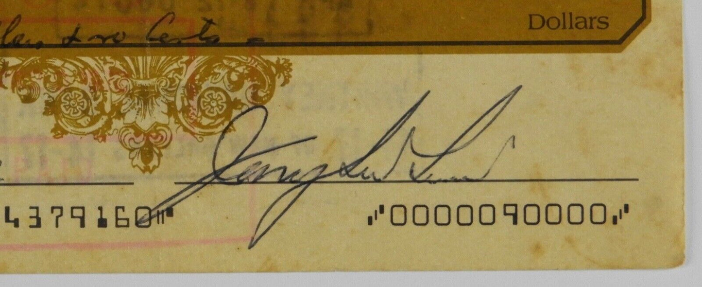 Jerry Lee Lewis JSA Signed Autograph Check 1972