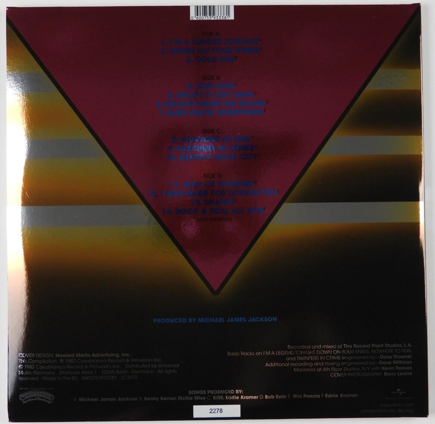 KISS JSA Ace Frehley Autograph Signed Record Album Killers Pink Vinyl