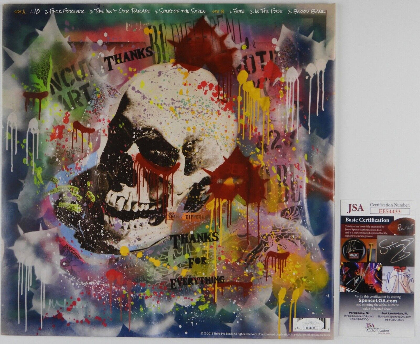 Third Eye Blind JSA Signed Autograph Record Album Vinyl Thanks For Everything