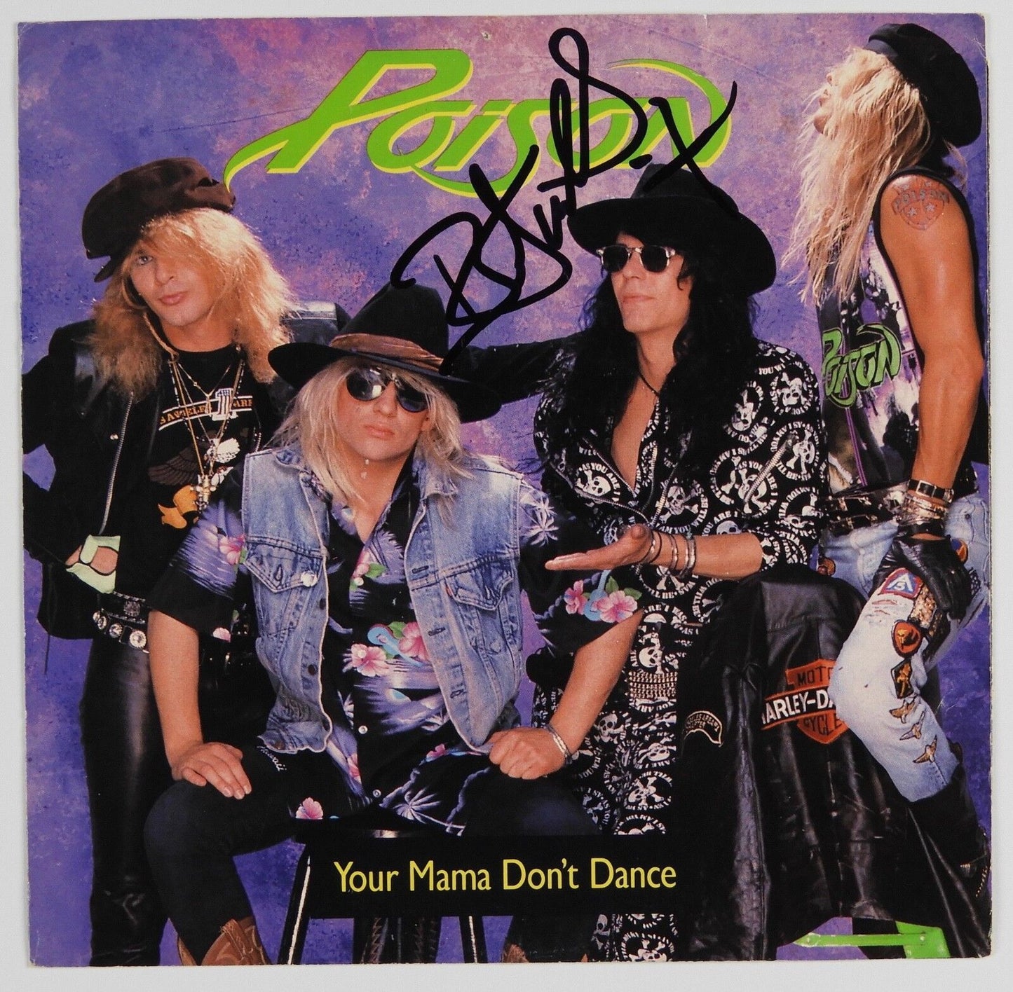Poison Bret Michaels JSA Signed Autograph 45 Record Vinyl