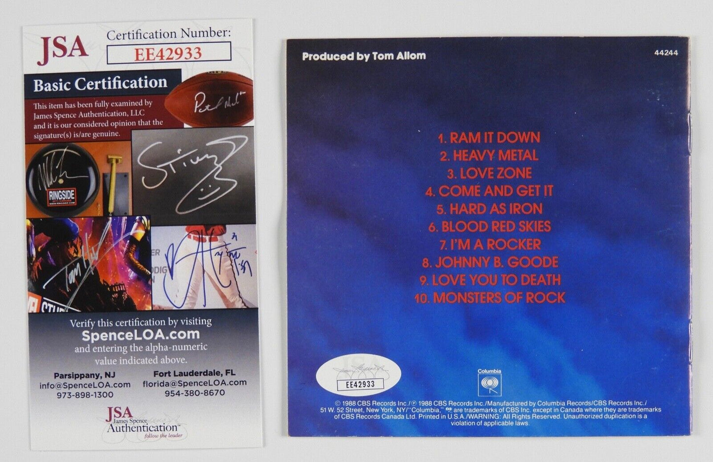Judas Priest Band Signed Autograph JSA Ram It Down CD