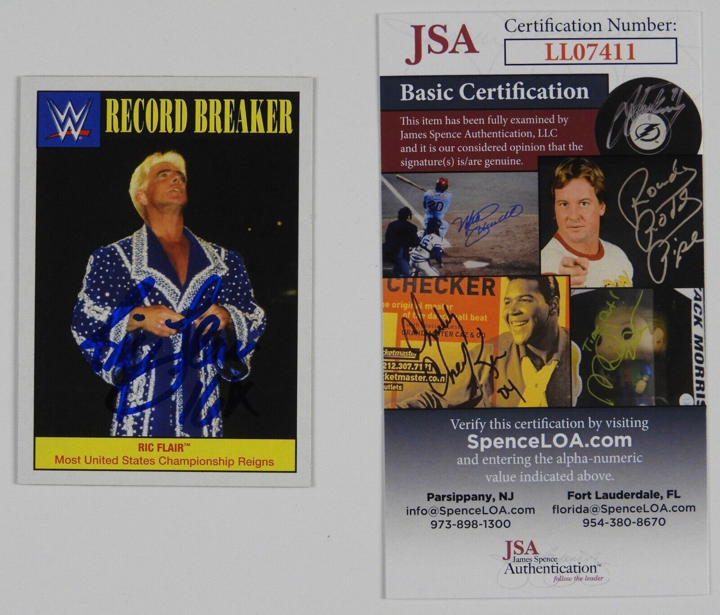 RIC FLAIR JSA Signed Autograph Record Breaker WWE Wrestling Trading Card Tops