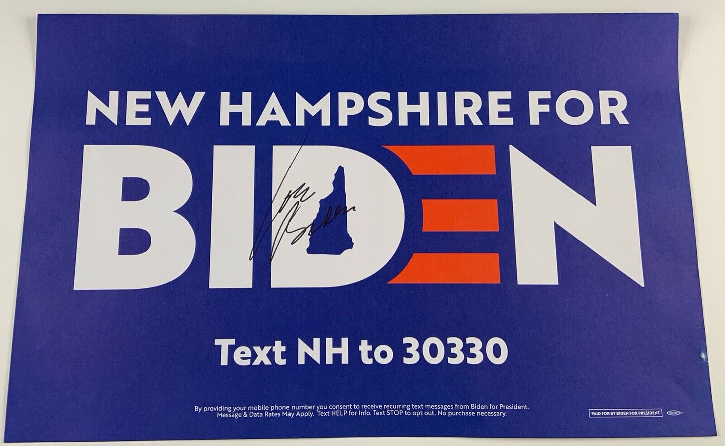 Joe Biden 46th President JSA Autograph Signed Campaign Sign