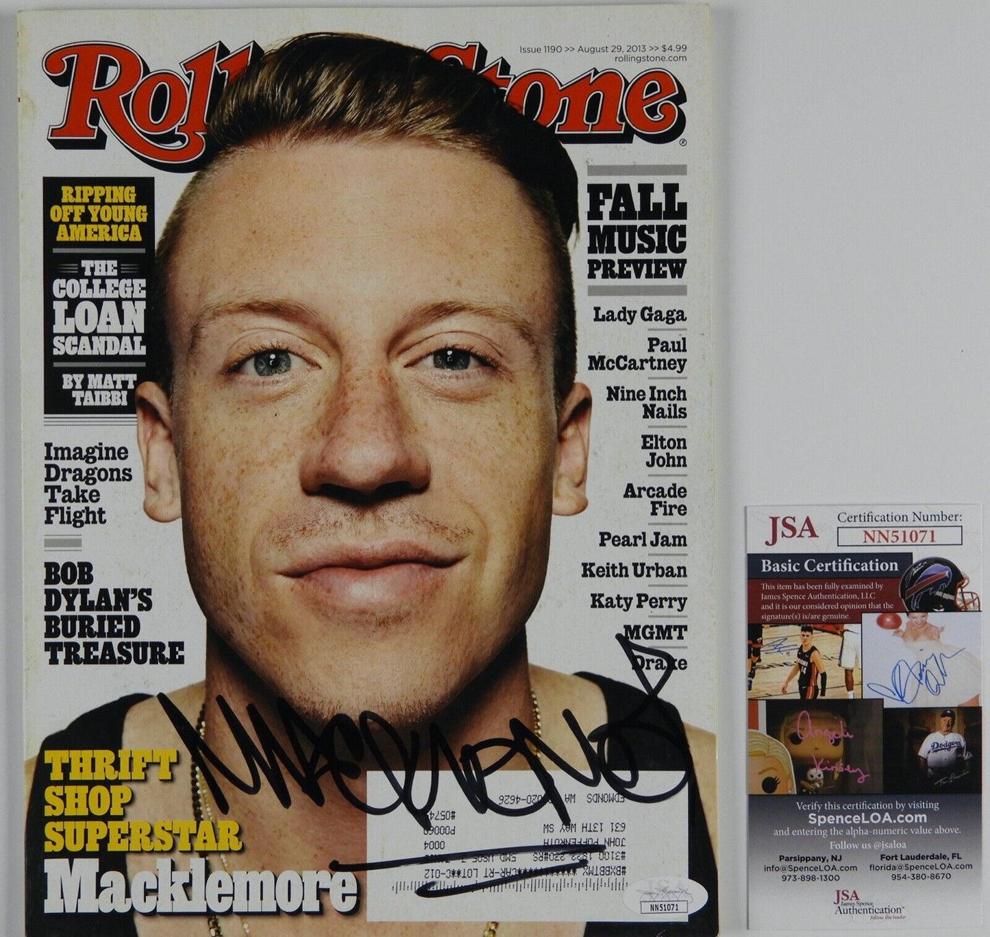 Macklemoore Autograph JSA Signed Rolling Stone Magazine Full Magazine