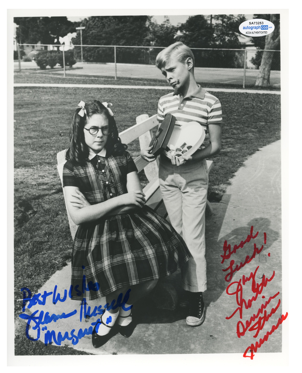 Jay North Dennis The Menace Jeanne Russell ACOA Signed Autograph 8 x 10 Photo