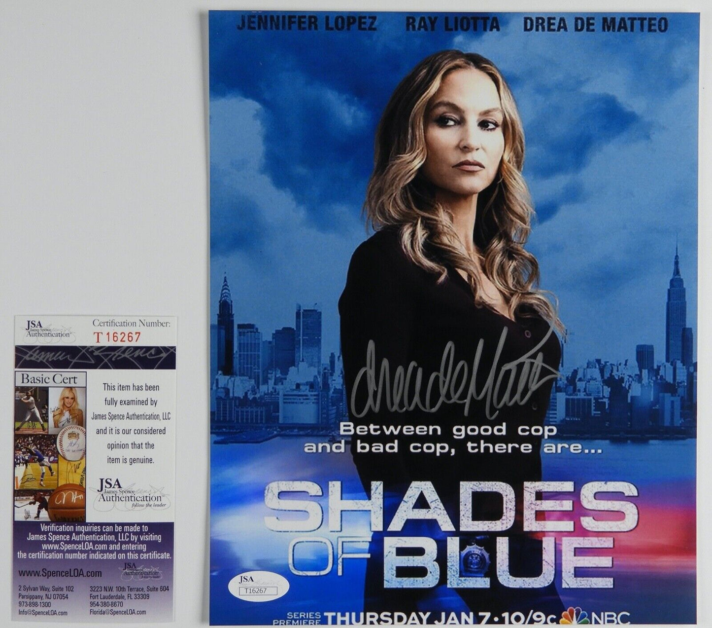 Drea De Matteo jsa JSA signed autograph 8 x 10 Photo Shades Of Blue