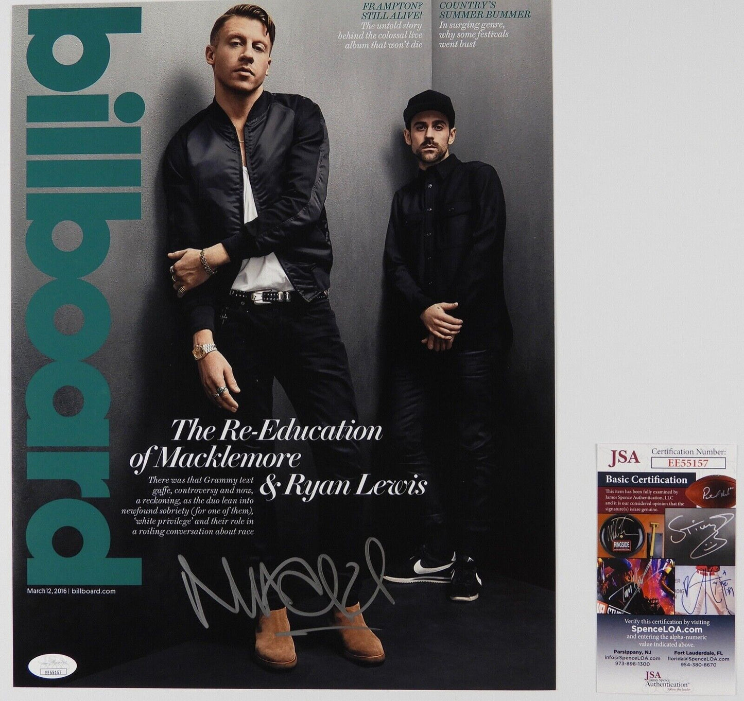 Macklemore 11 x 14 Photo JSA Signed Autograph