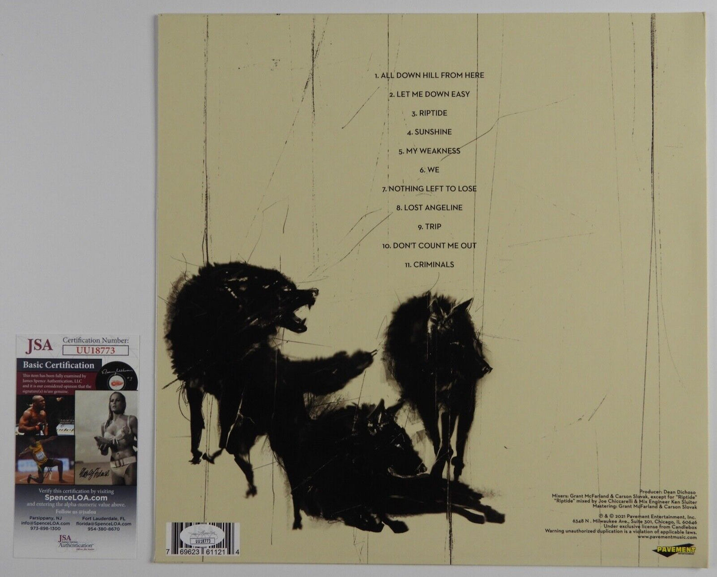 Candlebox JSA Fully Autograph Signed Record Album Vinyl Wolves