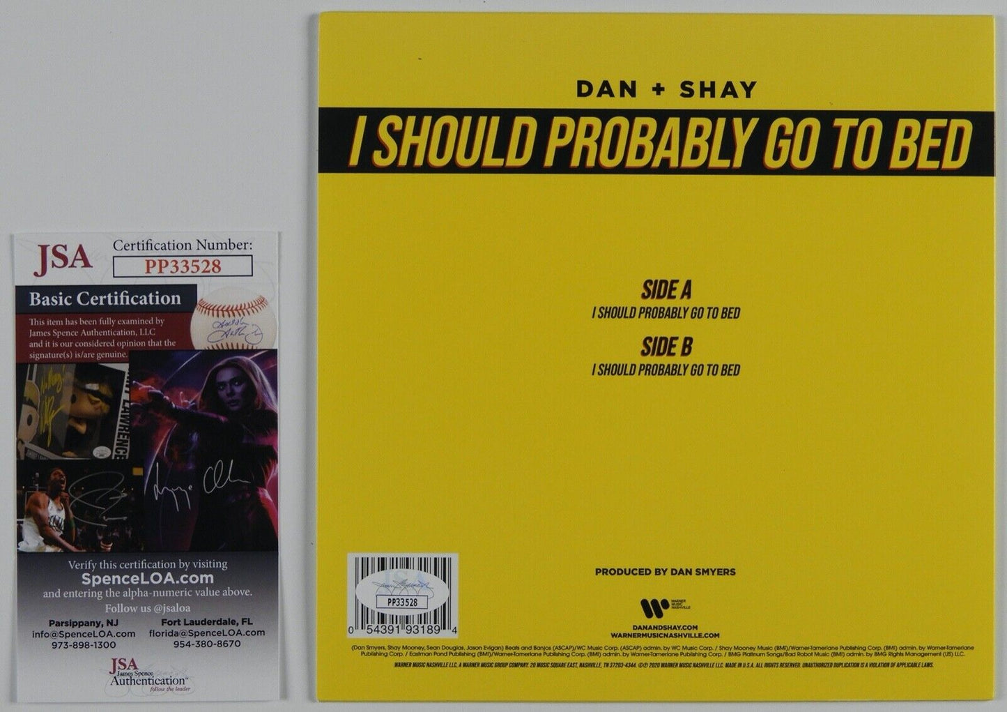 DAN + SHAY JSA Signed Autograph 45 Record Cover I Should Probably Go To Bet