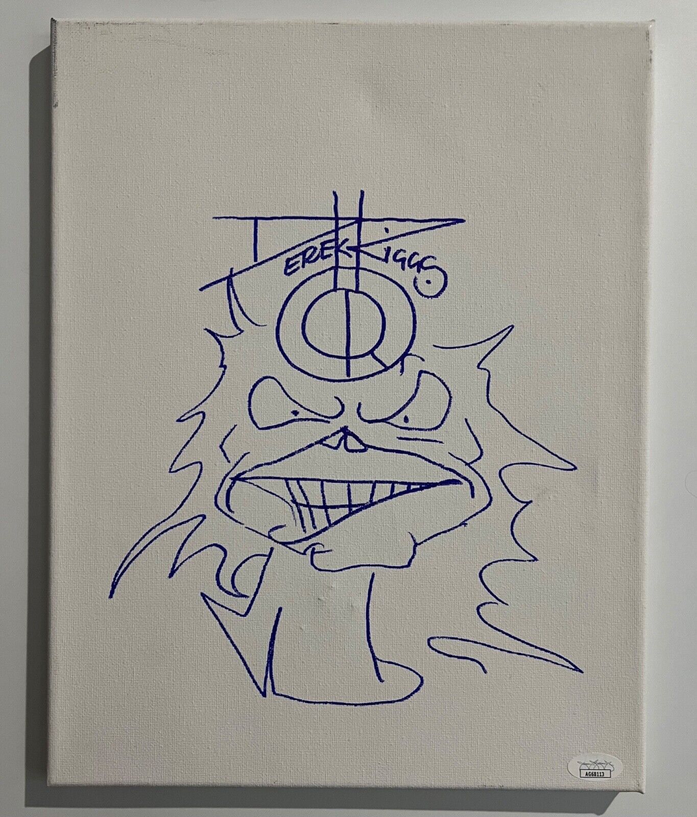 Iron Maiden Derek Riggs JSA Autograph Signed Original Sketch Eddie canvas board