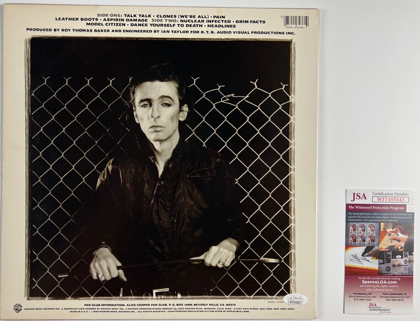 Alice Cooper JSA Signed Autograph Album Record LP Flush The Fashion