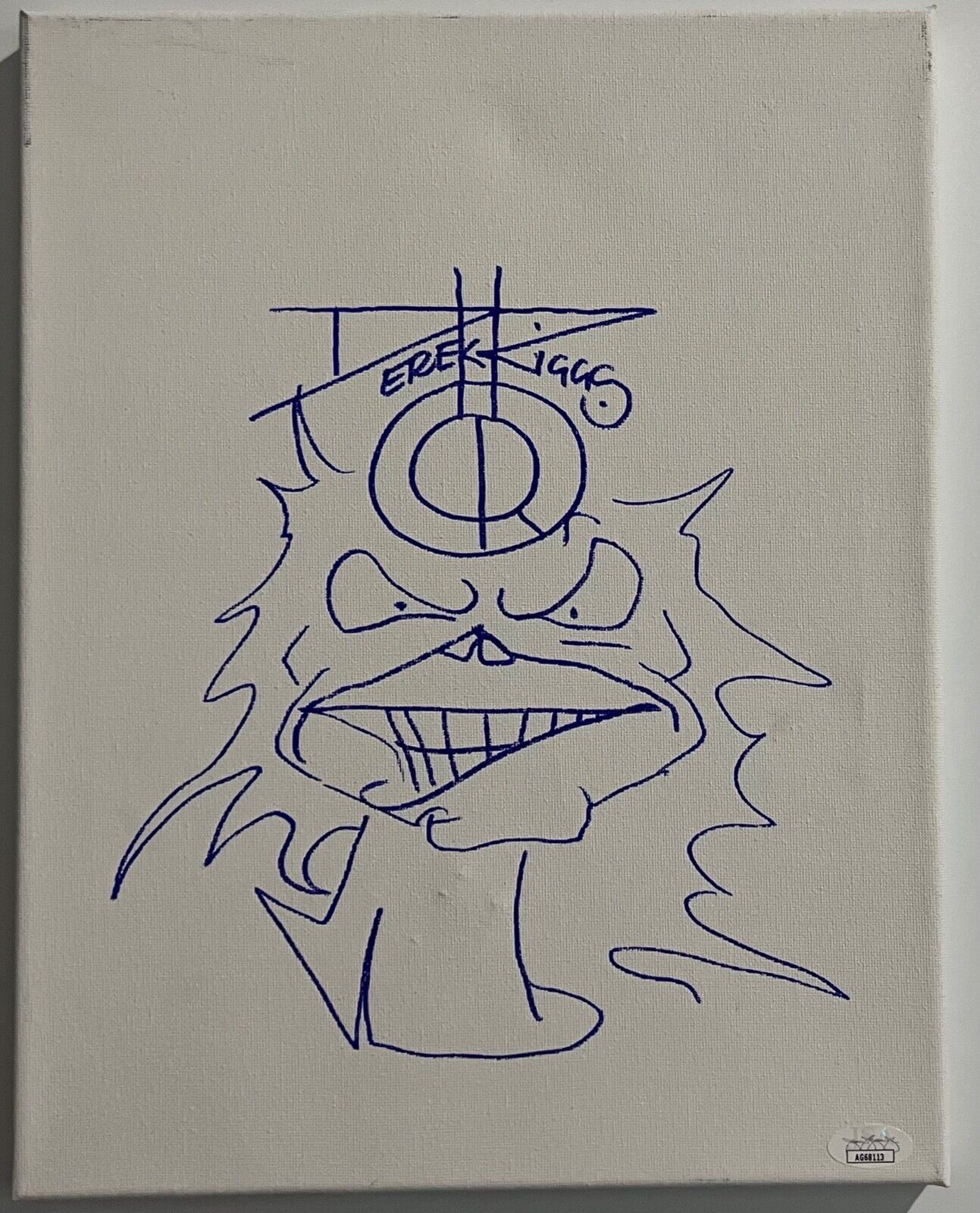 Iron Maiden Derek Riggs JSA Autograph Signed Original Sketch Eddie canvas board
