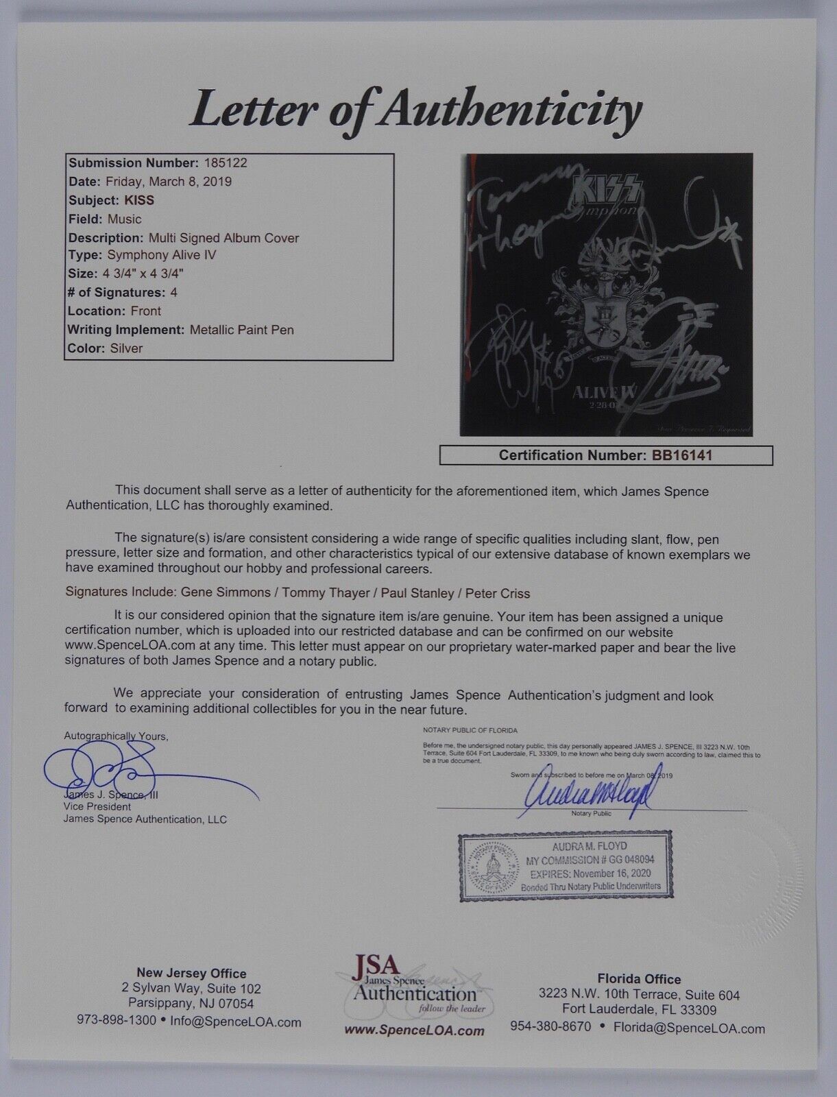 KISS FULL BAND Symphony Alive IV JSA Signed Autograph CD Paul Stanley