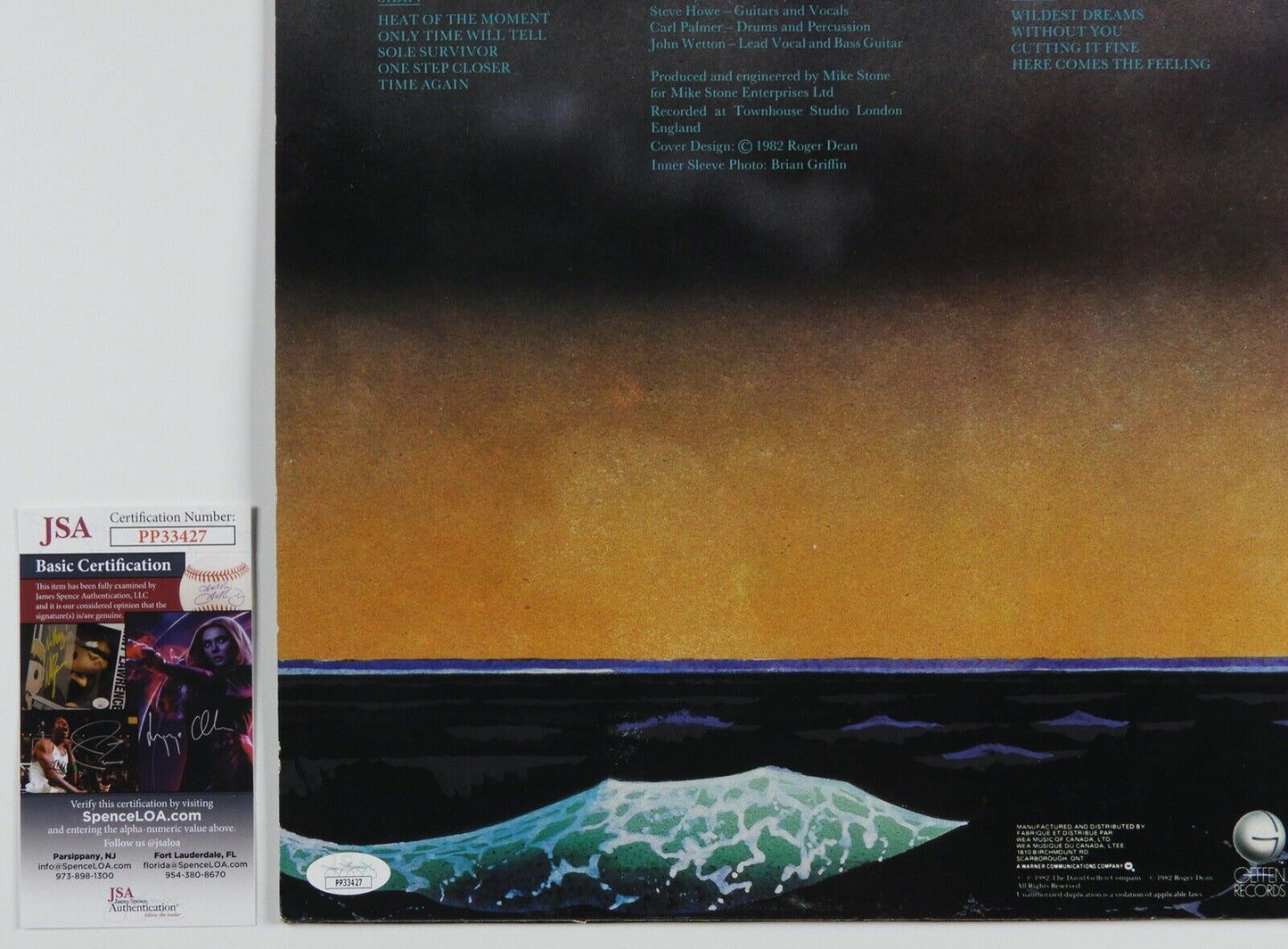 ASIA Signed Autograph JSA Album Vinyl Record LP Steve Howe